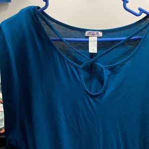 Deep teal colored tunic top.